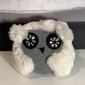 Pottery Barn Teen Fur Ever Yours Jeweled Owl Plush Phone Holder